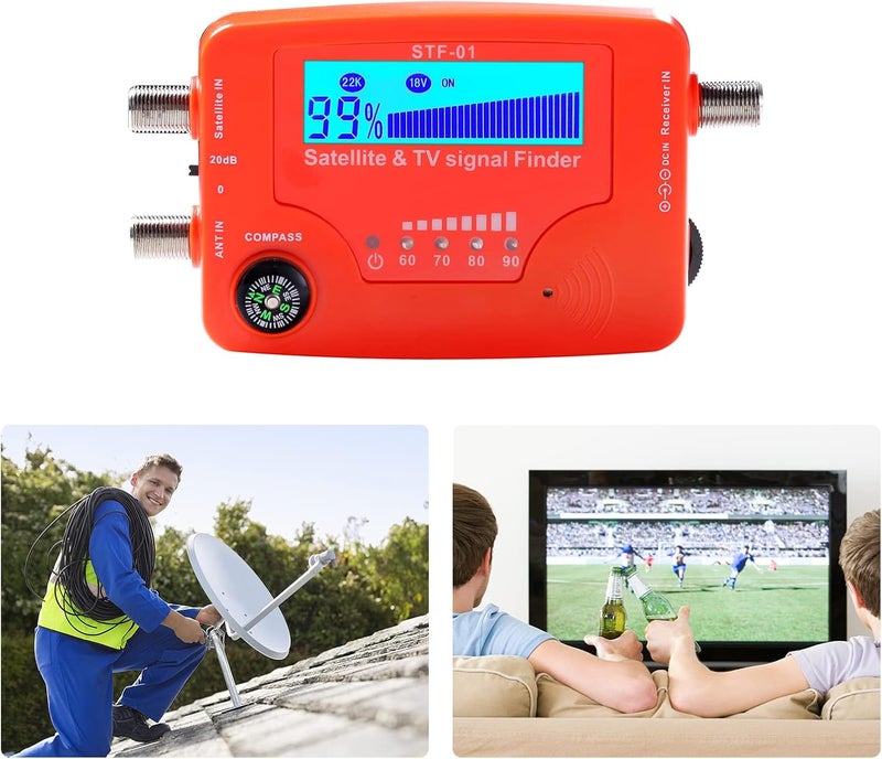 weitol Digital Satellite Finder, 2 in 1 Satellite and TV Signal Finder STF-01 TV Antenna Signal Strength Meter Signal Finding Meter with Compass Alarm Buzzer - Image 5